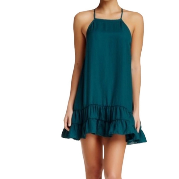 Free People Raven Slip Dress Teal Sz: X-Small - Picture 4 of 16